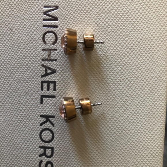 Michael Kors diamond rose gold stud earrings - Picture 2 of 3